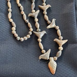 Vintage one of a kind Navajo clay bird necklace